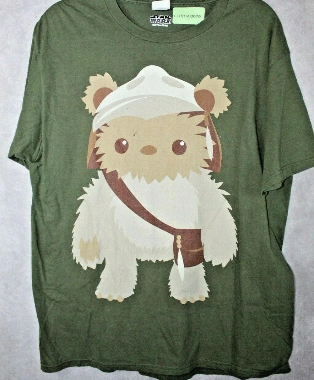 Star Wars Shirt Womens L Green Short Sleeve Ewok Graphic Port & Company Cotton